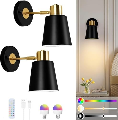 Rechargeable wall lights set - rechargeable,