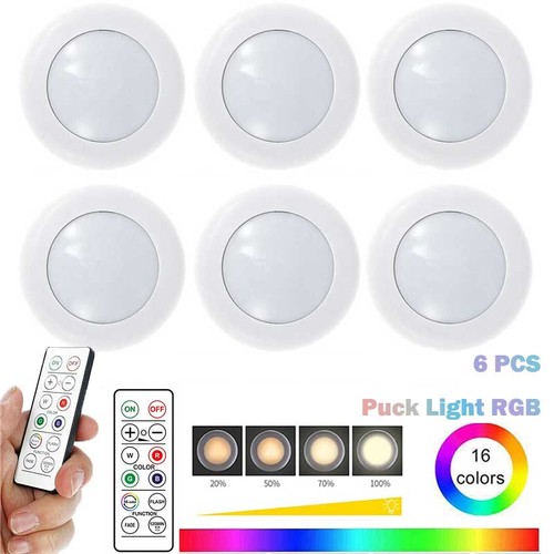 6pcs led puck light remote - puck,
