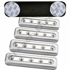 SILVER 5 LED STRIP PUSH LIGHTS